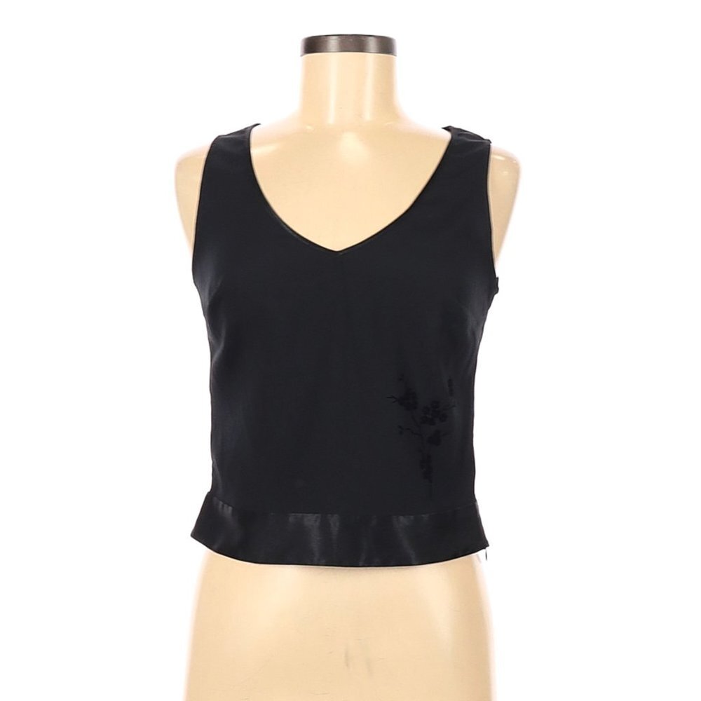 Guess Black Crop Tank Top Medium